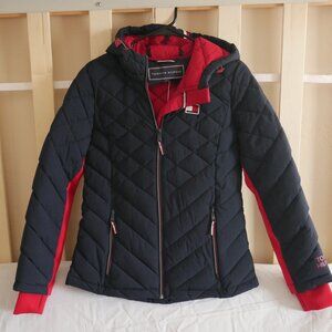 Tommy Hilfiger Women's Red and Navy Coat Size S • Like new condition